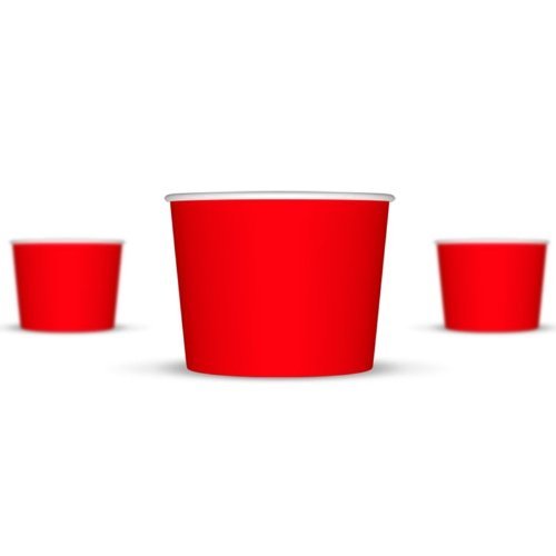8 oz Paper Ice Cream Cups - 1,000 / Case (Red)