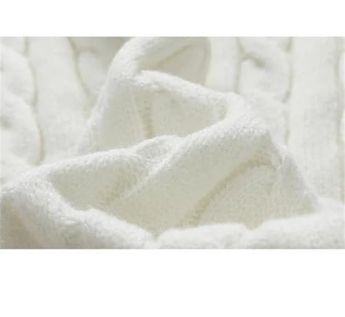 Men's Round Neck Cable Twist Sweater Thickened Solid Color Loose Knitted Sweater3