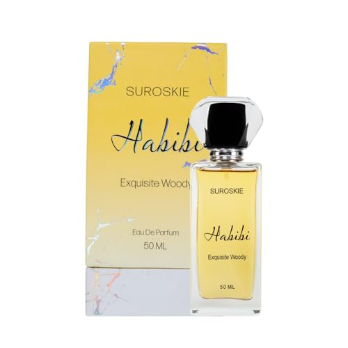 Image of Suroskie Habibi Perfume 50Ml | Luxury Eau De Parfum | Long Lasting Unisex Fragrance Spray | Aromatic Blend Of Aqua, Saffron & Rose Scent | Floral & Woody Notes | Premium Gift For Men & Women