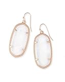 Kendra Scott Signature Elle Earrings in Rose Gold Plated and Ivory Mother of Pearl