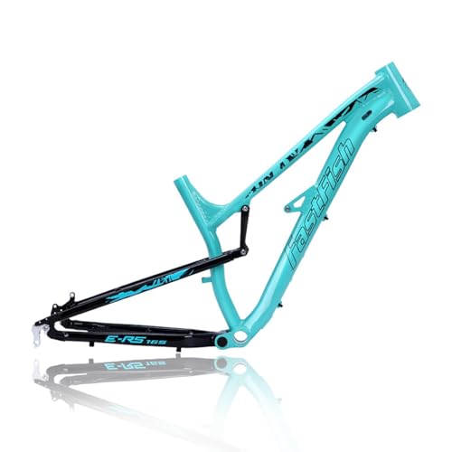 HZXQCVB 27,5er Softtail DH/XC/AM/Mountainbike-Rahmen Aluminiumlegierung 17\'\' Vollgefederter Fahrradrahmen Scheibenbremse Schnellspanner 135mm BSA68MM(Blue)