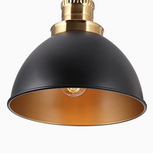 Zevni Pool Table Lighting, 3-Light Black Gold Chandelier For Dining Room, 34.5" Modern Black Island Lights For Kitchen #TOP6