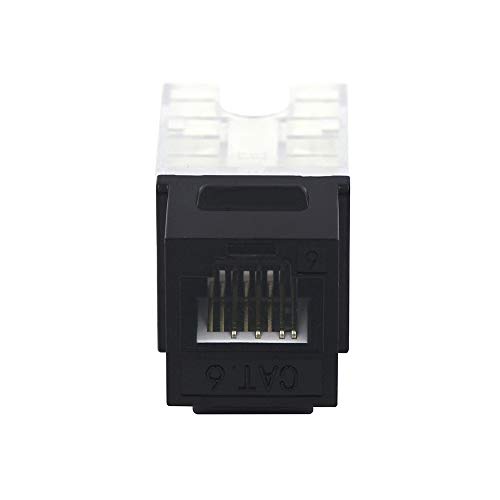 VCE 25-Pack Cat6A RJ45 90-Degree Keystone Jack Insert, Ethernet UTP Cat6A Keystone Jacks (Black) UL Listed