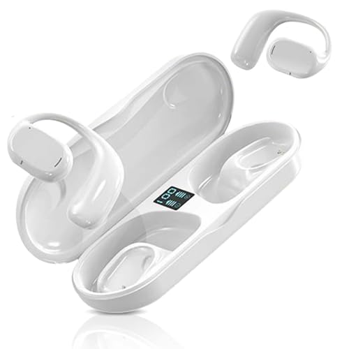 骨伝導 集音器イヤホン しゅうおんき 骨伝導イヤホン イヤーカフ型 骨伝導イヤホンの革新 骨伝導 イヤホン 耳を塞がない 耳挟み 骨伝導+搭載 ヘッドセットノイズキャンセリング オープンイヤー タッチ 片耳 音漏れ減少 左右独立 外音取込み高齢機能(白)