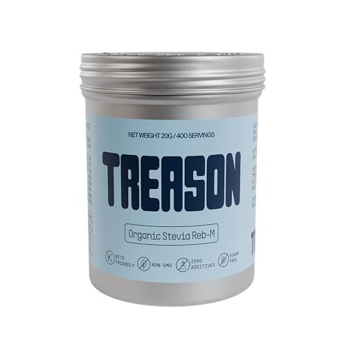 Treason, 100% Stevia Reb-M Extract, No Bitterness, Tastes Like Sugar, Keto Friendly, No Erythritol, No Additives, 400 Servings, 20g