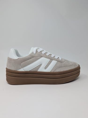 Women's Low Top Chunky Platform Sole Lace Up Sneakers3