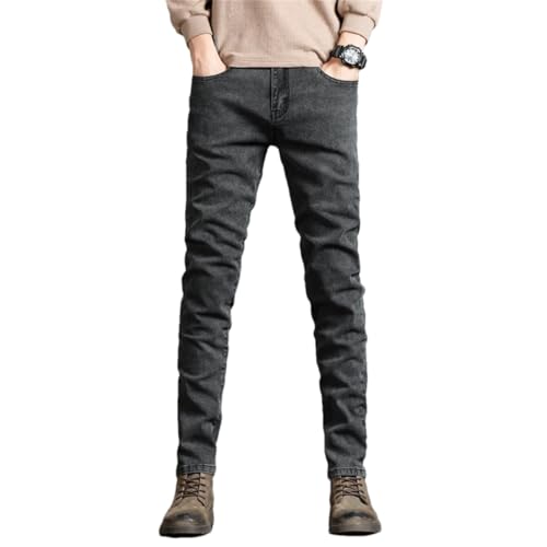 Men Skinny Jeans Elastic Cotton Slim Korea Blue Biker Pencil Denim Trousers Black gray9 31