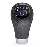 KBBYT Car shift lever 5/6 Speed Car Gear Shift Knob Head Leather Shifter Lever Fit For BMW Series 1 3 E81E82E90 E91 E92 Gear Shifter Lever can custom(WHITE)