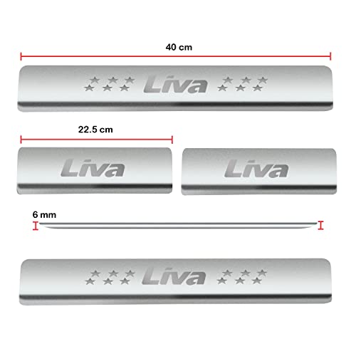 Image of Door Sill /Foot Step Stainless Steel Plates with Toyota Etios Liva(Set of 4 Pcs)