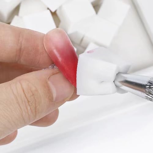 Image of 100Pcs White Soft Nail Sponges for Ombre, Nail Art Sponges With Grabbing Pen, Blooming Nails, Ombre Nail Brush, Nail Art Manicure Tools Supplies, Professional Nail Accessories for Home and Salon DIY