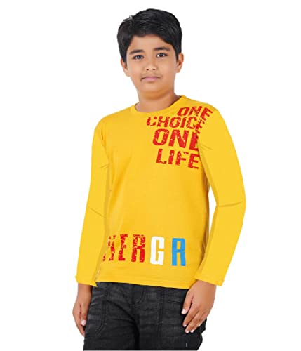 Image of CHECKERSBAY Boys Cotton Printed Full Sleeve T-Shirt