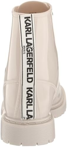 Karl Lagerfeld Paris Women's Topanga-Rain Bootie Combat Boot, Soft White, 10 | Image 2
