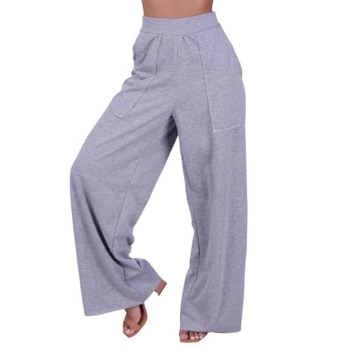 Calça Feminina Wide Leg Pantalona Cintura Alta com Bolso de Molet...