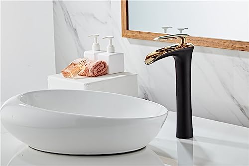 Robinet de lavabo cascade noire de style européen haut de gamme