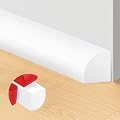 ToLanbbt Flexible Quarter Round Molding, 120 Inch Peel and Stick Rubber Trim, Double-Size Self-Adhesive Bendable Edge Molding for Floor, Bathroom, Kitchen, Countertop, 1/2” W x 1/2” H, White