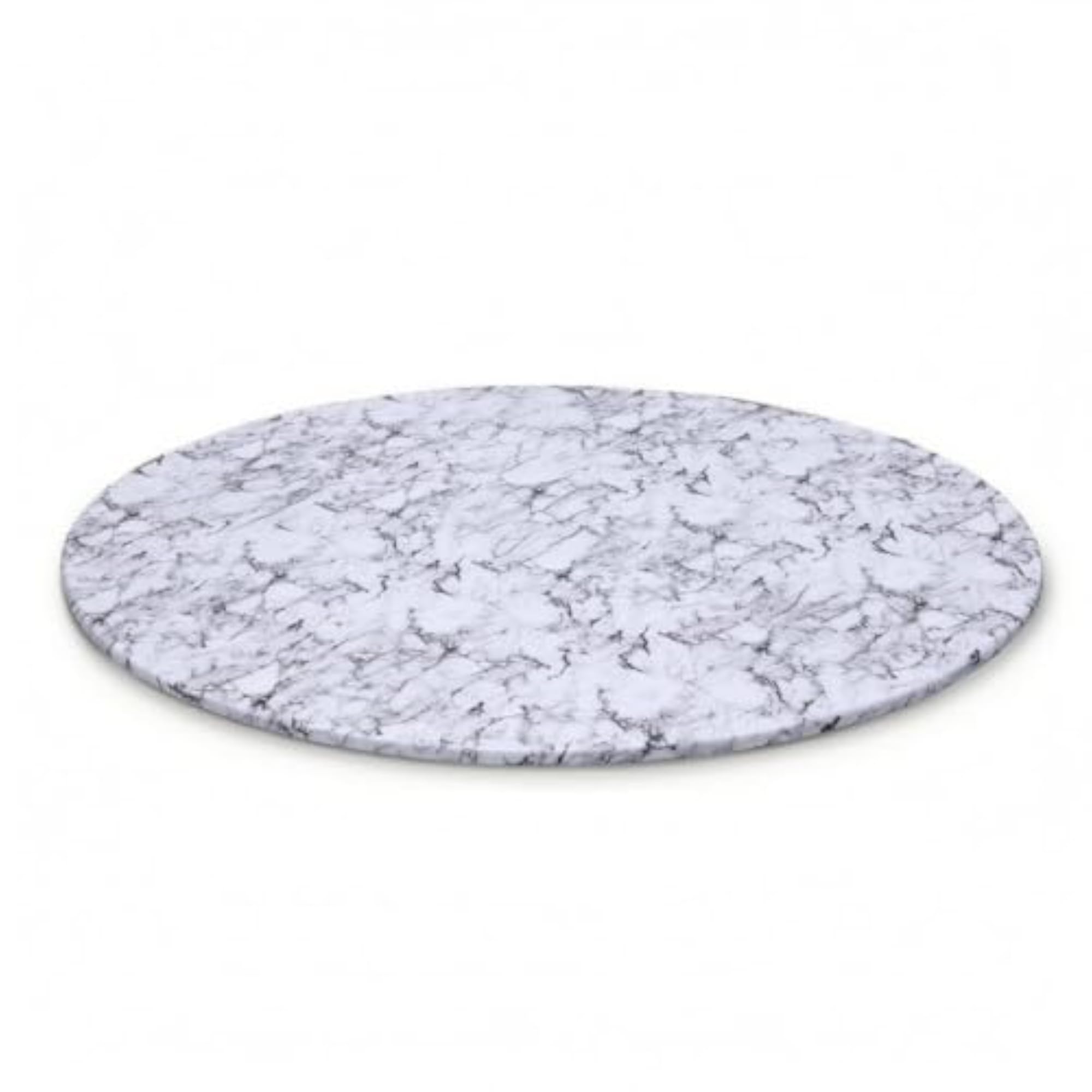 Marble-Print Round Fitted Tablecloth Water-Resistant