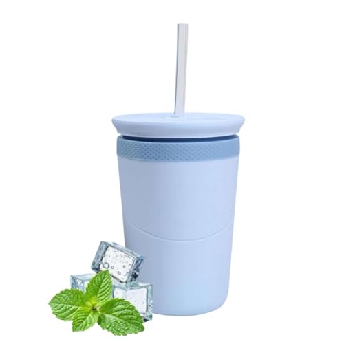 Cubitera Para Hielo – Silicona Acero Inoxidable | Con Tapa Y Revestimiento Interior De Acero Inoxidable Con Pajita | Máquina De Hielo Portátil Para Ďe Soda Bourbon, Café, Té, Apto Ṕara La