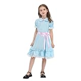 CR ROLECOS The Grady Twins Costume for Kids Girls Blue Creepy Sister Scary Doll Dress Halloween Party B150