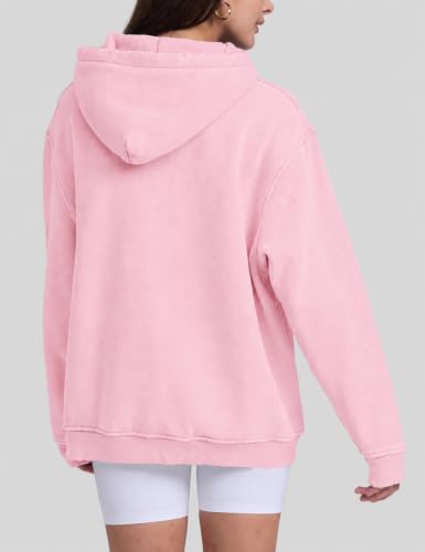 Image of FAIABLE Womens Oversized Acid Wash Hoodie Unisex Heavyweight Fleece Cotton Hoodies Vintage Washed Sweatshirt for Women