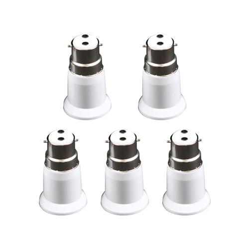 MYCENSE 5pcs B22 para E27 Adaptador de Base de Lâmpada Extensão de Lâmpada Baioneta para Suporte de