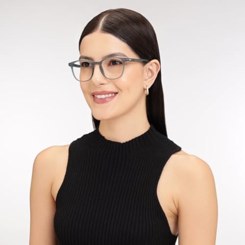 Image of HUSTLR Lenskart | Zero Power Bluecut & Antiglare Computer Eyeglasses | Full Rim Square Shape | As Seen On Shark Tank | For Men & Women | Medium | LB E14058-W