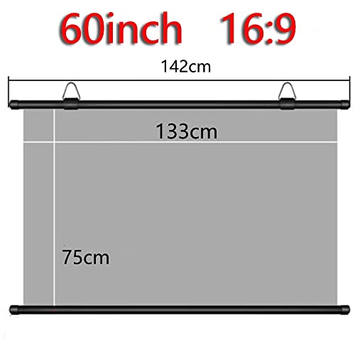 Pantalla de proyector manual 60" 16:9 HD para interiores miniatura 7