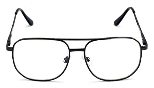 V.W.E. Metal Tear Drop Clear Len Glasses - Big Lens Spring Hinge Square Fashion Gold Gunmetal4