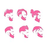 Wandaufkleber „Herren-Haarschnitte“ aus Vinyl für Friseursalons im Jungenstil, Barbershop-Wandaufkleber, modern, modisch, Heimdekoration, entfernbar, klein – 32 x 42 cm