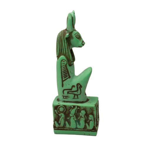 Estatua Hathor Egipcia Verde 4.75 pulgadas miniatura 7
