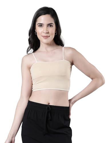 Image of Femmora Body Hugging Crop Top, Soft and Comfortable Cotton Fabric and Adjustable Shoulder Strap and Detachable Cookie Pad, for Women, Pack of 1