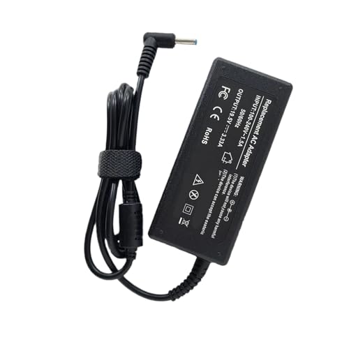 Adaptateur secteur 19,5 V avec embout bleu 4,5 x 3 mm et bloc d'alimentation compact 65 W