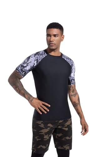 Men's Rash Guard T-Shirts UPF 50+ Baselayer Short Sleeve Skins Compression Performance Fit Tee4