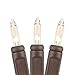Novelty Lights 50 Feet 100 Bulbs Traditional Incandescent Mini Lights, Clear on Brown Wire with 6