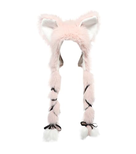 Plush Cat Ear Hat for Women Girls Students Winter Warm Hat with Ear Flap Halloween Costume Cosplay Headwear2