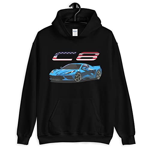 2021 2022 Rapid Blue 'vette C8 Patriotic Unisex Hoodie3