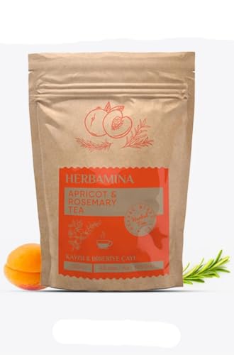 Herbamina Aprikose & Rosmarin Kräutertee 45 x 1 5 g Teebeutel Aromatischer Früchtetee mit natürlichen Kräutern 67 5 g