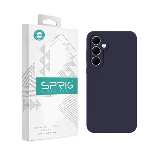 SPRIG Liquid Silicon Back Cover/Back Case for Samsung Galaxy A55 (Midnight Blue)