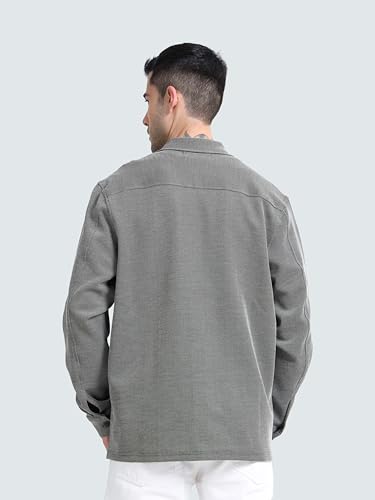 Image of StitchX Men's Stretchy Long Overshirt Melange Knitted Shacket