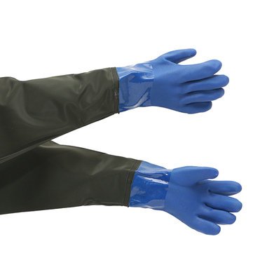 Pvc Gloves Chemical Resistant Rubber Work Gloves Chemical Fishing Gauntlets Safety Gloves