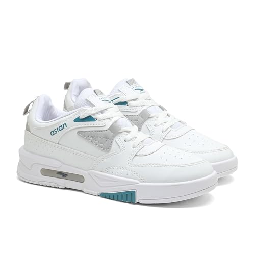 ASIAN Men's White Casual Sneaker High-Neck Shoes with Lightweight Extra Cushion Lace-Up Shoes for Men's & Boy's Moscow-01,UK 7