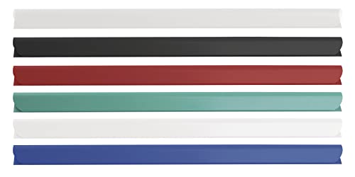 DONAU Universal Klemmschienen / 10 Stück/Klemmschiene DIN A4/ 6mm für circa 60 Blatt/Klemmleiste für Sichtschutzstreifen/Befestigungs-clips/PVC Kunststoff/Rot (Packung mit 3)