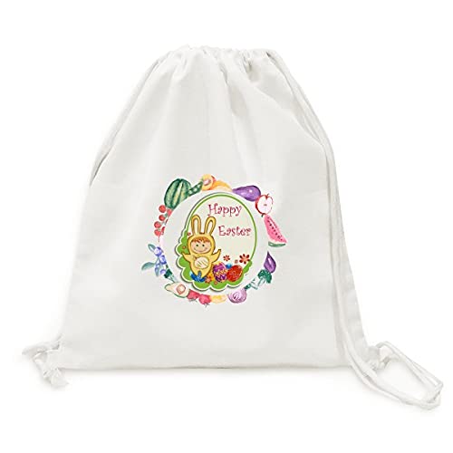 Sac en tissu pliable jaune lapin de Pâques fini les sachets plastique jetables
