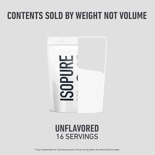 isopure zero carb 100 pure whey isolate protein powder lactose free gluten free with vitamins unflavored 25g protein per serving 1 lb 16 servings packaging may vary