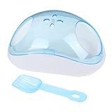 DOITOOL Bain de Sable pour Petits Animaux avec Bac Transparent et Pelle Maison de Bain pou...