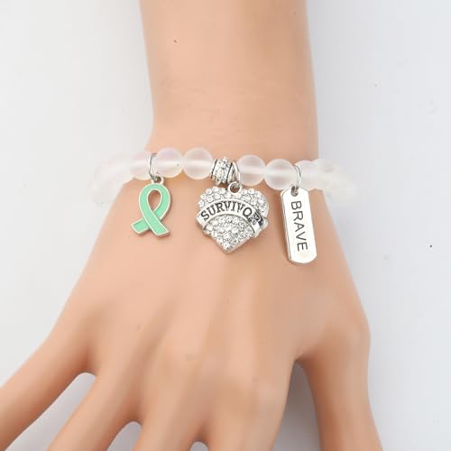 Image of UJIMS Organ Donation Awareness Gifts Green Rinbbon Bracelet Transplant Gifts Kidney Transplant Survivor Jewelry
