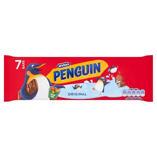 McVities Milk Chocolate Flavoured Penguin Biscuit Bars 7 Biscuits (Pack of 1)