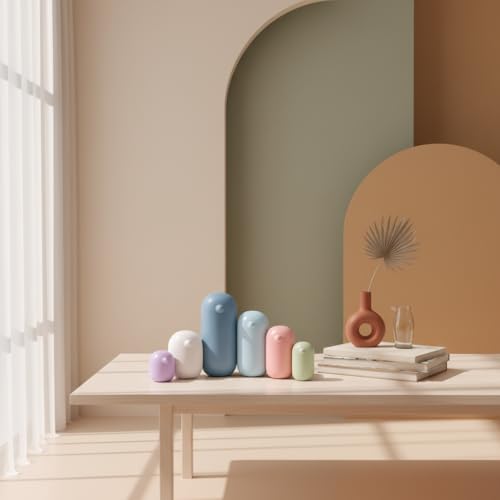 Image of Xtore Charming Pastel Penguin Sculpture Set for Home & Office Decor | Contemporary Minimalist Showpieces for Living Room, Desk, Shelf & Coffee Table Styling (Multicolor, Set of 6)