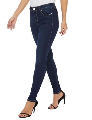 LICTZNEE Womens Skinny Jeans Mid Rise, Stretch Denim Jean Slim Fit Leg Elastic Waist Pants with Pockets