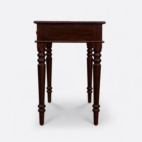 Image of Solid Sheesham Wood Two Drawer Study Table with Chair | Students Reading & Writing Table | Laptop & Work from Home Table (Dark Walnut)