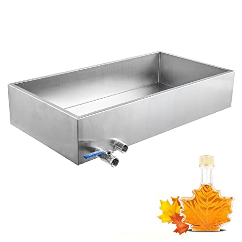 Marada Maple Syrup Evaporator Pan 304 Stainless Steel with a Valve Two interfaces Maple Syrup Boiling Pan (30